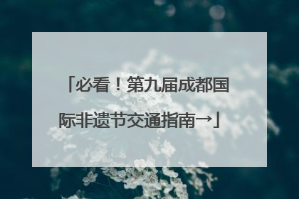 必看！第九届成都国际非遗节交通指南→