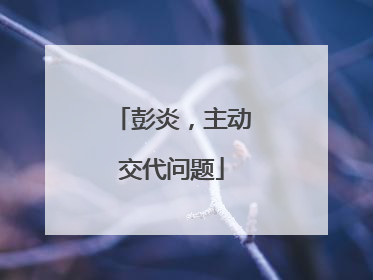 彭炎，主动交代问题
