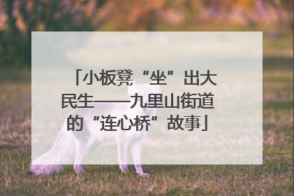 小板凳“坐”出大民生——九里山街道的“连心桥”故事