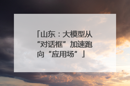 山东：大模型从“对话框”加速跑向“应用场”