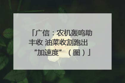 广信：农机轰鸣助丰收 油菜收割跑出“加速度”（图）