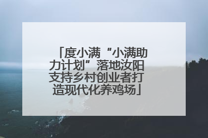 度小满“小满助力计划”落地汝阳支持乡村创业者打造现代化养鸡场