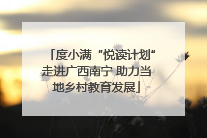 度小满“悦读计划”走进广西南宁 助力当地乡村教育发展