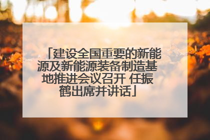 建设全国重要的新能源及新能源装备制造基地推进会议召开 任振鹤出席并讲话