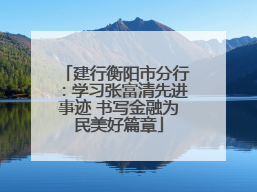 建行衡阳市分行：学习张富清先进事迹 书写金融为民美好篇章