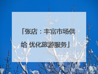 张店：丰富市场供给 优化旅游服务