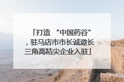 打造 “中国药谷”，驻马店市市长诚邀长三角高精尖企业入驻
