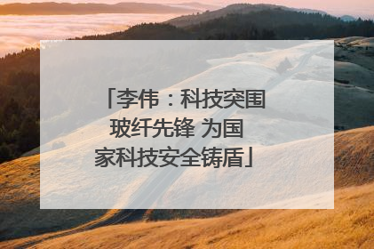 李伟：科技突围 玻纤先锋 为国家科技安全铸盾