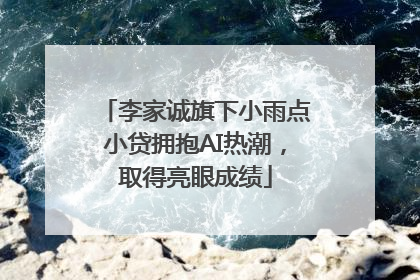 李家诚旗下小雨点小贷拥抱AI热潮，取得亮眼成绩