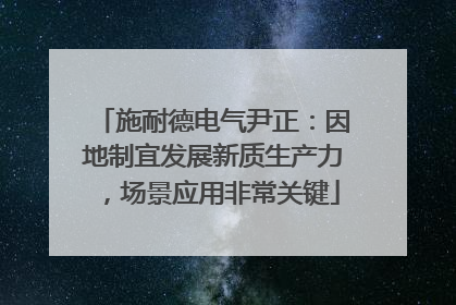 施耐德电气尹正：因地制宜发展新质生产力，场景应用非常关键