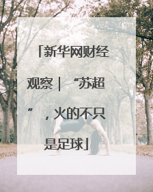 新华网财经观察｜“苏超”，火的不只是足球
