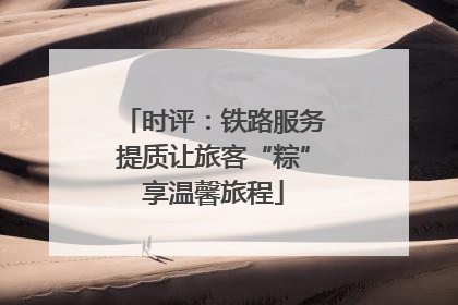 时评：铁路服务提质让旅客“粽”享温馨旅程
