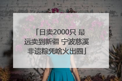 日卖2000只 最远卖到新疆 宁波慈溪非遗粽凭啥火出圈