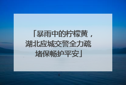 暴雨中的柠檬黄，湖北应城交警全力疏堵保畅护平安
