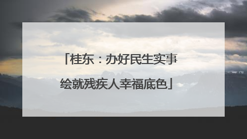 桂东：办好民生实事 绘就残疾人幸福底色