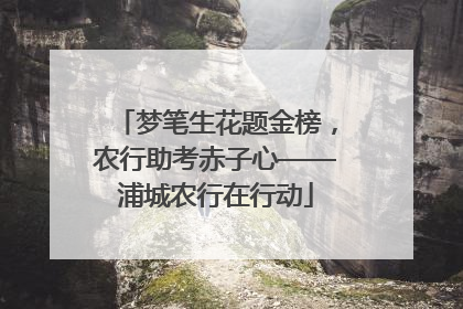 梦笔生花题金榜，农行助考赤子心——浦城农行在行动