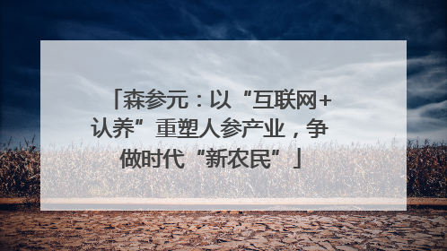 森参元：以“互联网+认养”重塑人参产业，争做时代“新农民”