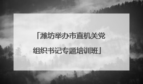 潍坊举办市直机关党组织书记专题培训班