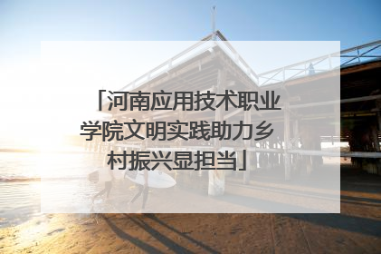 河南应用技术职业学院文明实践助力乡村振兴显担当