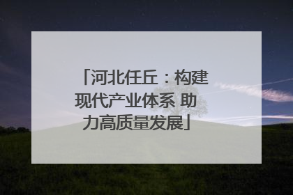 河北任丘：构建现代产业体系 助力高质量发展