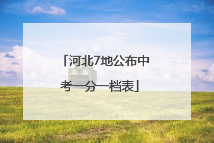 河北7地公布中考一分一档表