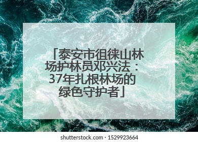 泰安市徂徕山林场护林员邓兴法：37年扎根林场的绿色守护者