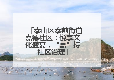 泰山区泰前街道嘉德社区：悦享文化盛宴，“嘉”持社区治理