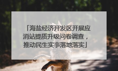 海盐经济开发区开展应消站提质升级问卷调查，推动民生实事落地落实