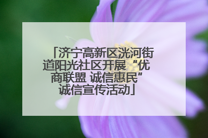 济宁高新区洸河街道阳光社区开展“优商联盟 诚信惠民”诚信宣传活动