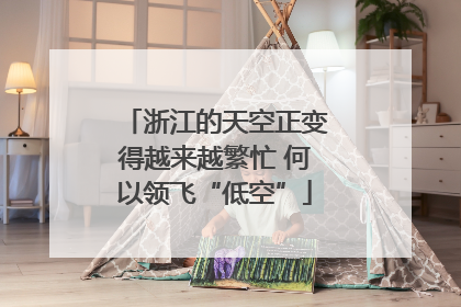 浙江的天空正变得越来越繁忙 何以领飞“低空”