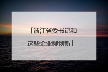 浙江省委书记和这些企业聊创新
