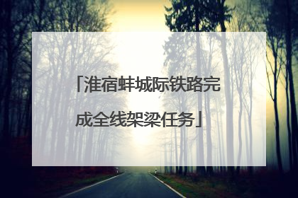 淮宿蚌城际铁路完成全线架梁任务
