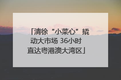 清徐“小菜心”撬动大市场 36小时直达粤港澳大湾区