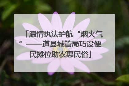 温情执法护航“烟火气”——道县城管局巧设便民摊位助农惠民俗