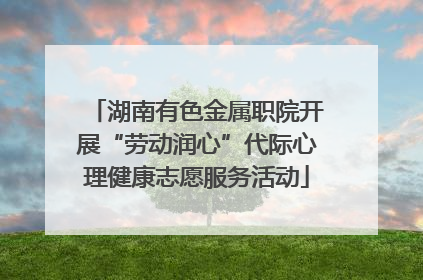 湖南有色金属职院开展“劳动润心”代际心理健康志愿服务活动