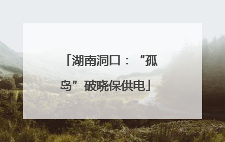 湖南洞口：“孤岛”破晓保供电