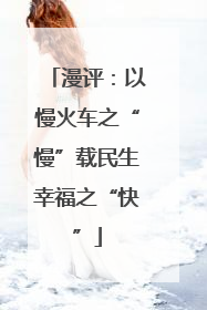 漫评：以慢火车之“慢”载民生幸福之“快”