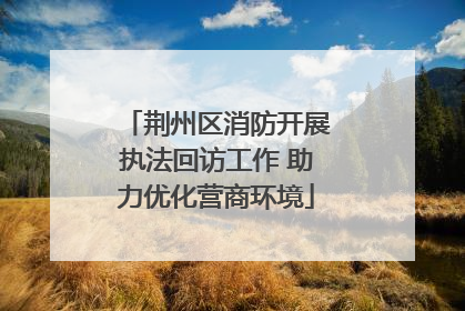 荆州区消防开展执法回访工作 助力优化营商环境
