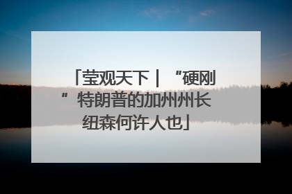 莹观天下｜“硬刚”特朗普的加州州长纽森何许人也