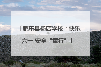 肥东县杨店学校：快乐六一 安全“童行”