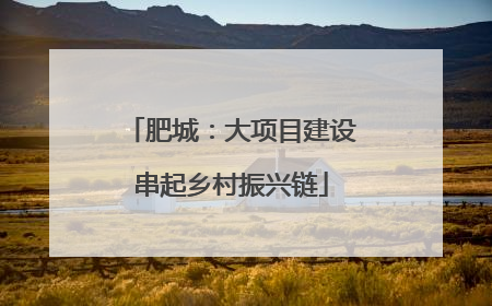 肥城：大项目建设串起乡村振兴链