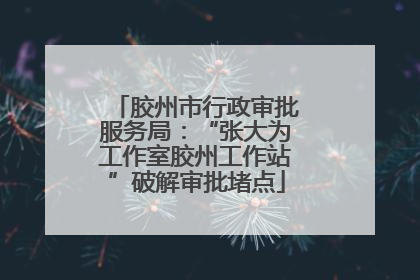 胶州市行政审批服务局：“张大为工作室胶州工作站”破解审批堵点