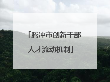 腾冲市创新干部人才流动机制