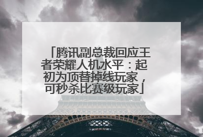 腾讯副总裁回应王者荣耀人机水平：起初为顶替掉线玩家，可秒杀比赛级玩家