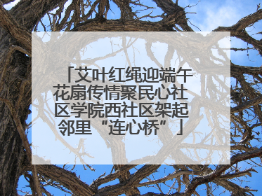 艾叶红绳迎端午花扇传情聚民心社区学院西社区架起邻里“连心桥”
