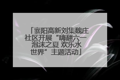 襄阳高新刘集魏庄社区开展“嗨翻六一 泡沫之夏 欢乐水世界”主题活动