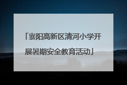 襄阳高新区清河小学开展暑期安全教育活动