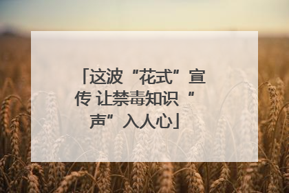 这波“花式”宣传 让禁毒知识“声”入人心