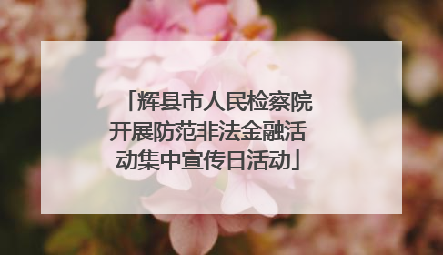 辉县市人民检察院开展防范非法金融活动集中宣传日活动