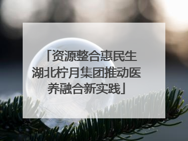 资源整合惠民生 湖北柠月集团推动医养融合新实践